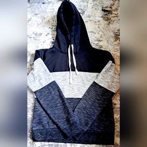 Young Mens Warm Pullover Hoodie Sweater - Black & Grey